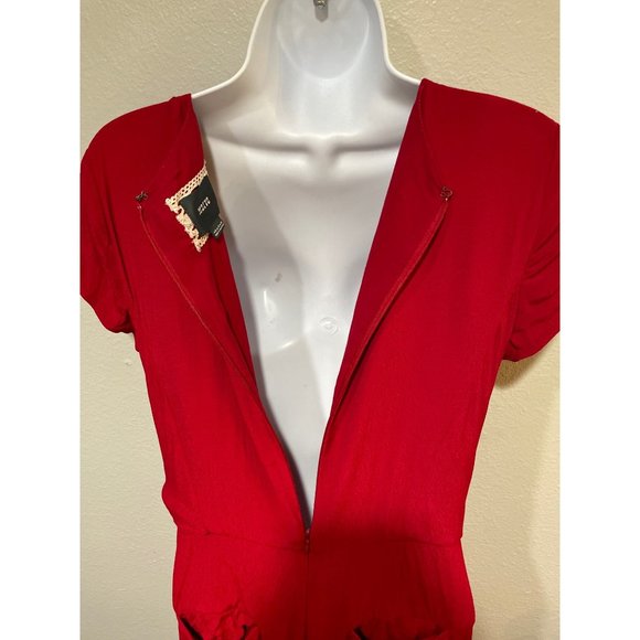 Anthropologie Maeve size 6 Red Wide-Leg Tie Front Jumpsuit - Picture 12 of 13